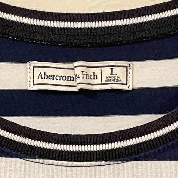 ~ Abercrombie & Fitch Womens Sleep Shirt Night Gown Blue Stretchy Short Sleeve - Picture 8 of 10